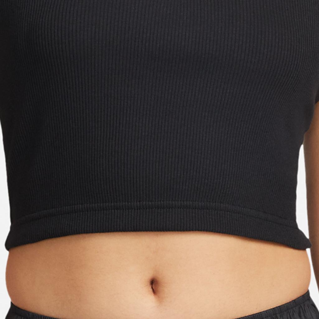 Nike Sportswear Essential 1 Markenlogo Einfarbiges Crop Tank Damen Tops Schwarz DM6738-010