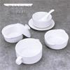 Pure White Ceramic Double-Handle Soup Bowl