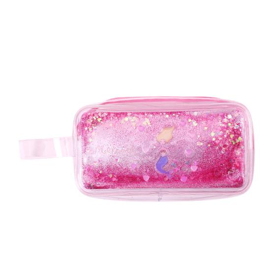 Shiny Pencil Case Transparent PVC Makeup Bag Waterproof Travel Cosmetic Bag Glitter Sequin