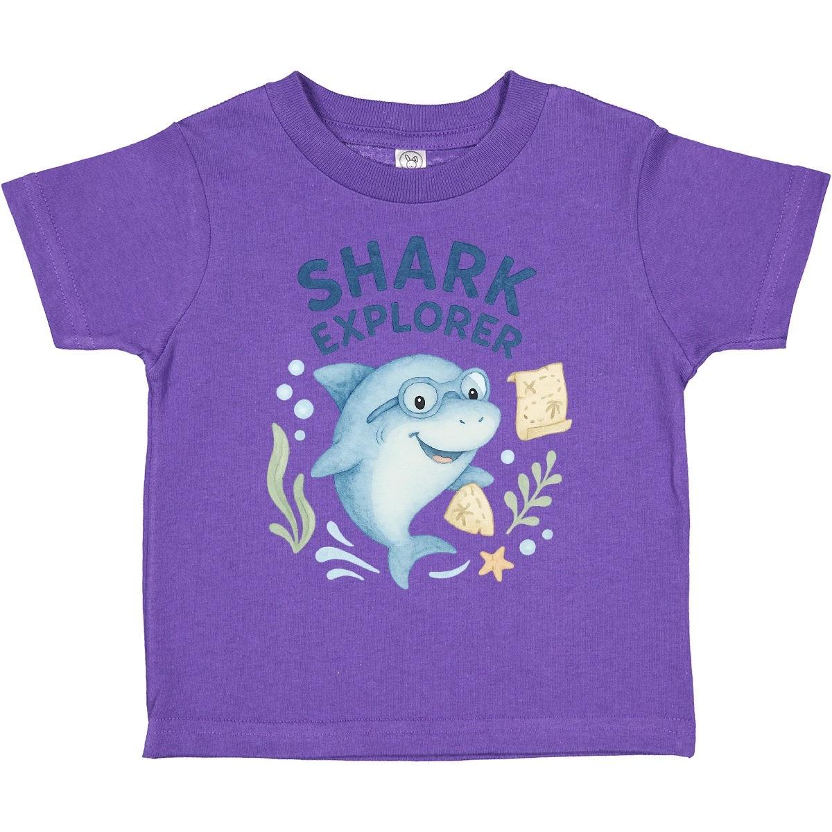 Inktastic Shark Explorer Ocean Adventure Toddler kids boys T-Shirt Cute Child Preschooler 100