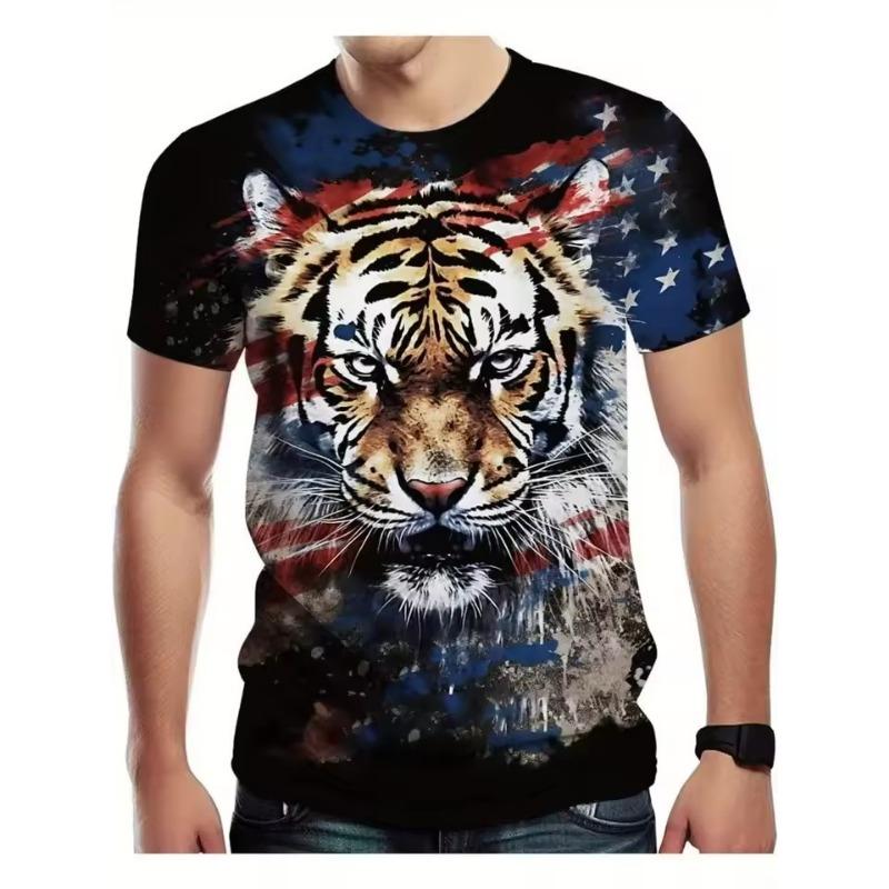 Men's Animal Tiger Totem 3D Printed T-Shirt Street Top Creative Daily Leisure Sports Fashion Trend Personalized Neutral Clothing