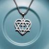 Messiah's Heart Star of David Hip-Hop Necklace - Men's & Women's Stainless Steel Pendant Jewelry