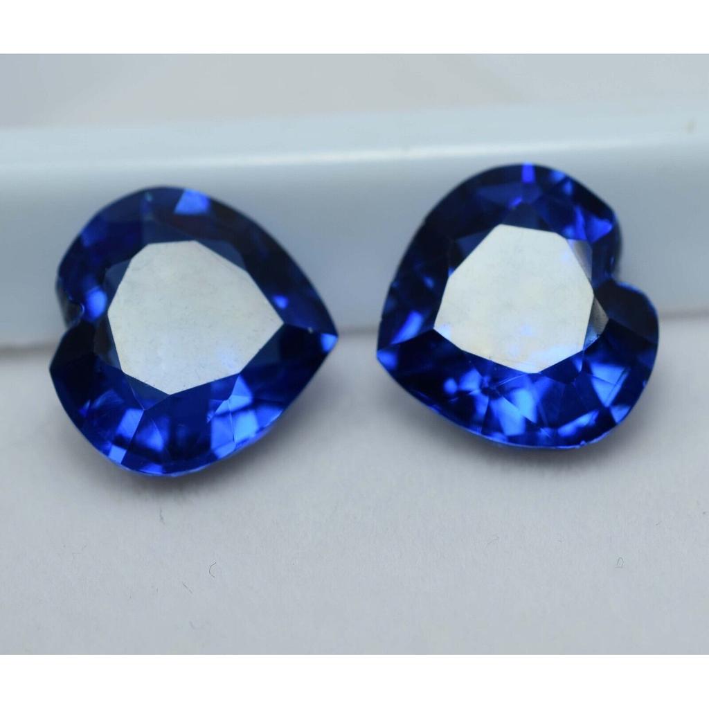 Natural Blue Tanzanite Loose Gemstone 16 Ct Tanzanian Heart Cut Pair for Jewelry Making and Crafts