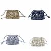 Shiny Sequin Shoulder Bag Bohemian Style Crossbody Bag Vintage Bead Handbag  Travel