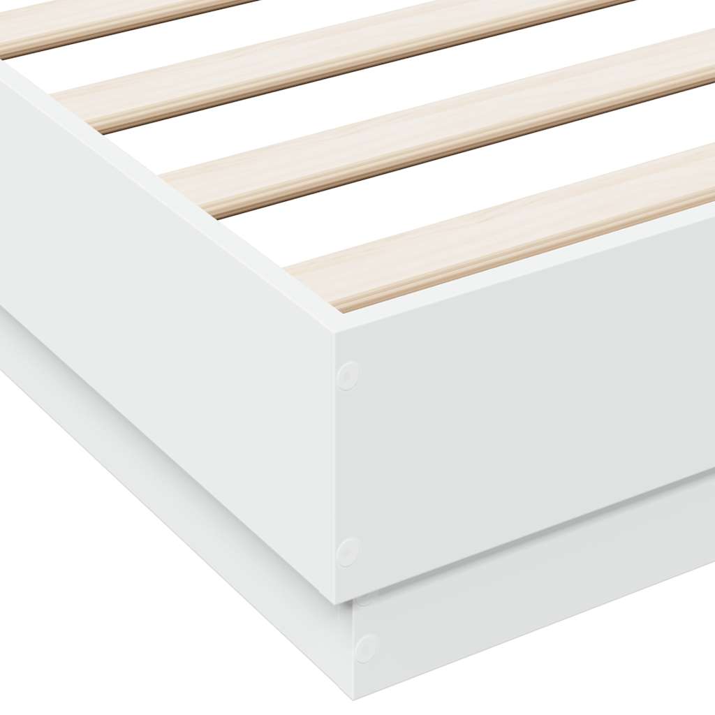 Bed Frame White 120 x 190 cm Particleboard
