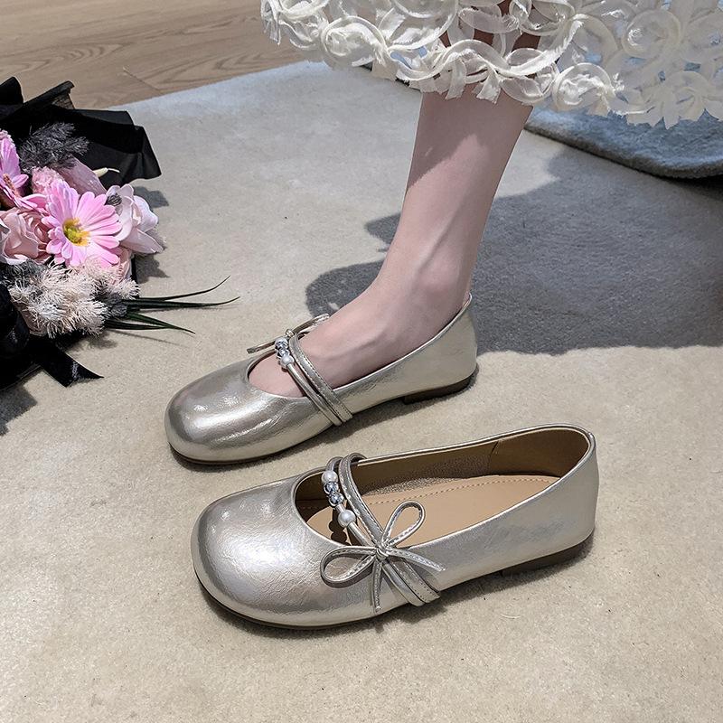 Flat-bottomed Fairy Wind Gentle Single Shoes Female Summer 2025 New Versatile Skirt Evening Shoes One Pedal Doudou Shoes