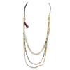 Les Trésors De Lily [P1736] - Artisanal 'Azuni' Multicolored Gold Long Necklace (handmade)
