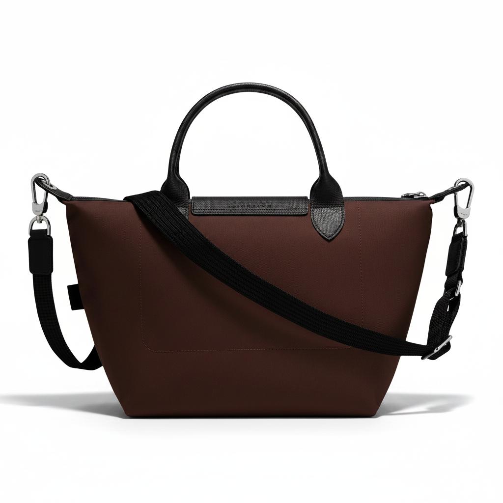 Longchamp Le Pliage Energy Bolsa de Ombro Transversal Tote com Logo Clássico em Lona de Nylon Pequena Bolsas Femininas Cacau 1512HSR742