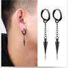 Bao Shalina Korean Trendy Tassel Chain Titanium Steel Clip-On Earrings for Men
