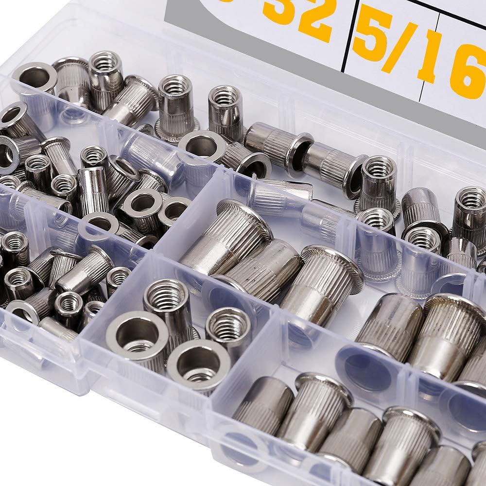 Stainless Steel   Kit #8-32#10-24 1/4"-20 5/16"-18 3/8"-16 Threaded Insert Ert Riv