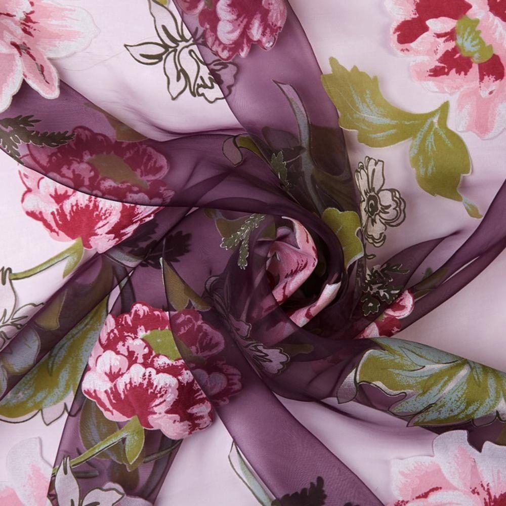 Floral Tulle Living Room Peony Pattern Flower Curtain Window Drapes Home Decoration Sheer Curtains