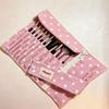 Vintage Prikket Sammenrulbar Blyantstaske Dobbeltbrug Makeuppenselholder Bærbar Gave