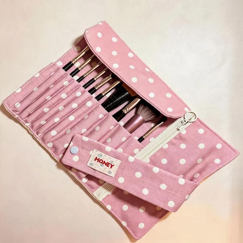 Vintage Prikket Sammenrulbar Blyantstaske Dobbeltbrug Makeuppenselholder Bærbar Gave