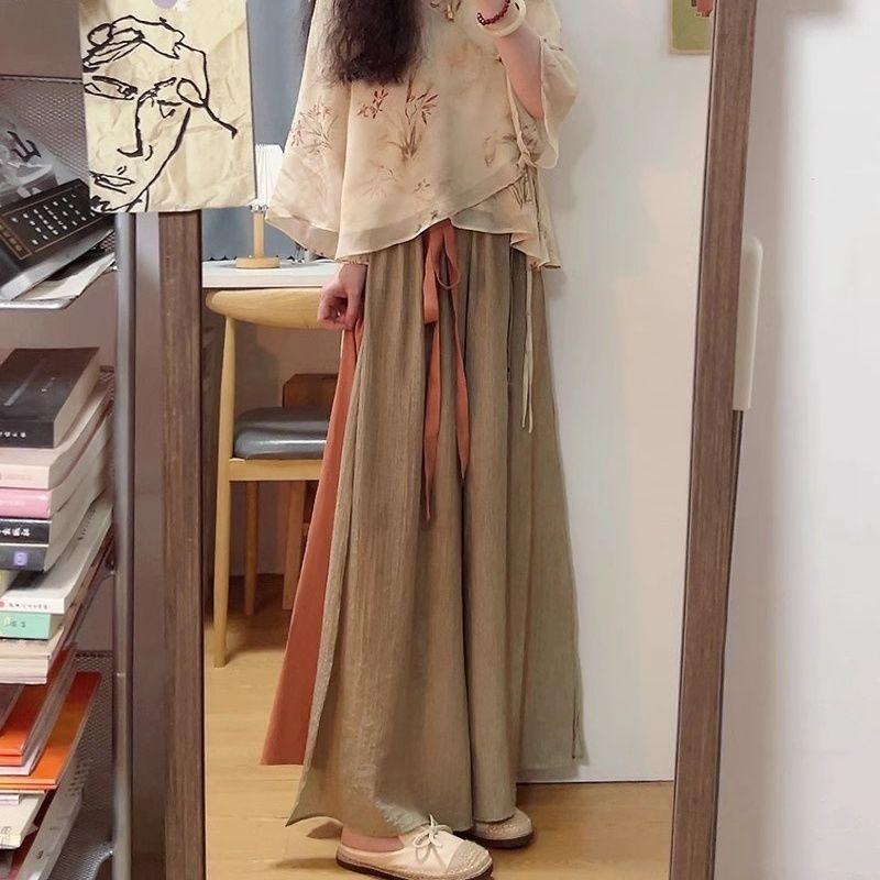 Zen Inspired Chinese Han Element Retro Orchid Two-Piece Summer Set