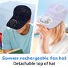 Summer Rechargeable Fan Hat With Strong Wind And Adjustable Sun For Adults With Sunshade And Empty Top Cap For Leisure Travel