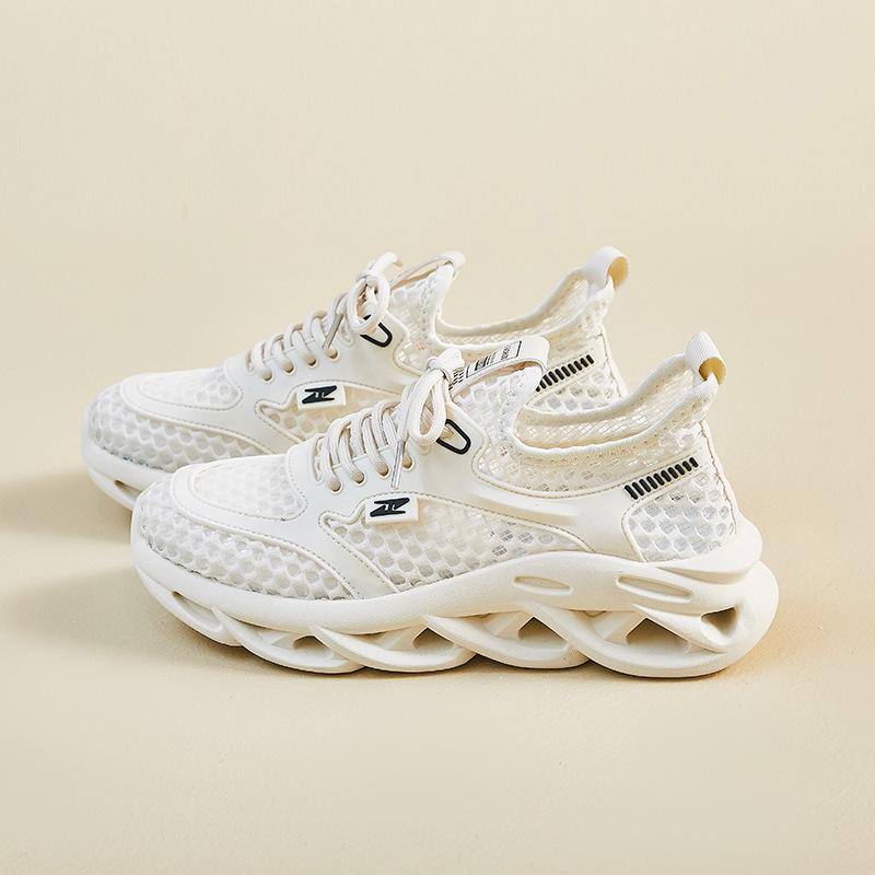 

Fashion Women s White Sneakers Summer New Fly Weave Mesh Breathable Running Shoes Fashion Lightweight Comfortable Lace-up Casual Shoes 35