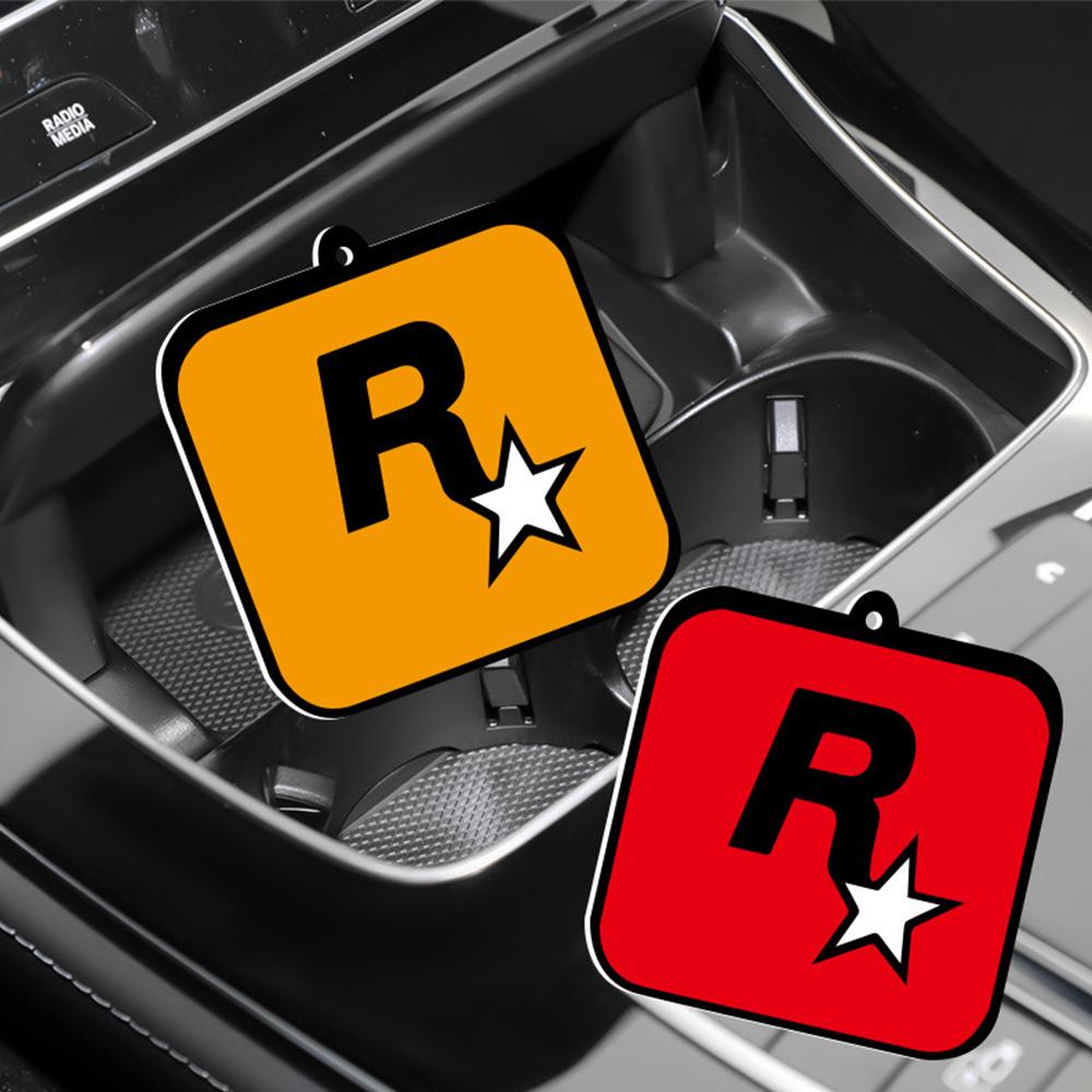 Car Fragrance R Star Pendant Air Freshener Car Rear View Hanging Long-Lasting Aromatherapy Fragrance Tablets Car Deodorization