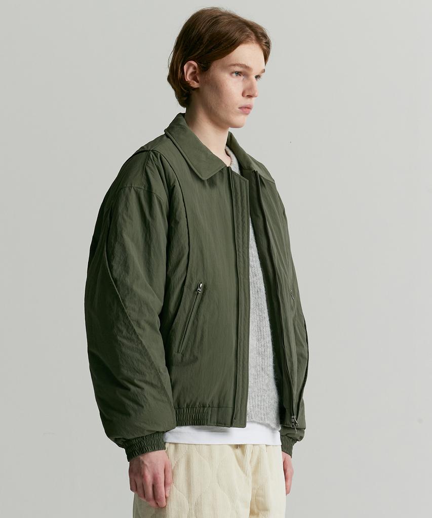 Costume O’Clock Curved Two-Way Bomber Padded Jumper Khaki Coosjp045Khaki