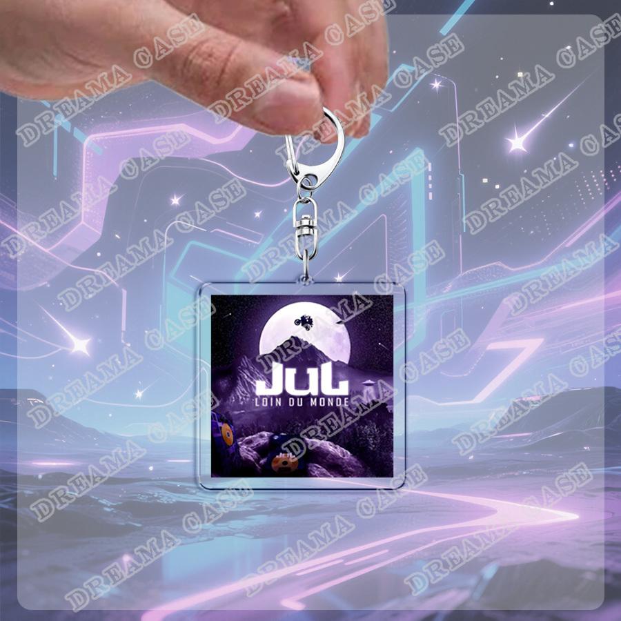 Porte-clés Rappeur Rap Français pour Accessoires Sac Anneau Porte-clés Bijoux Cadeaux Fans Jul Marseille Musique Porte-clés
