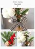 25cm Mini Christmas Tree with Pine Needles, Red Berries, and Acorns for Desktop or Window Decoration