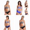 Premium Quality 2 Pcs Summer Ladies Push Up Swimwear Stripe Bikini Set For Women