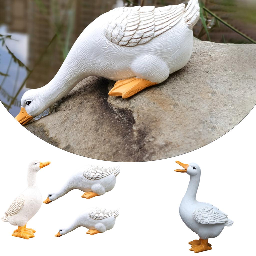 1/3pcs Spray Water Duck Sculptures Cute Resin Duck Garden Landscape Figurines Ornament Handicraft Holiday Gift Garden Lawn Decor