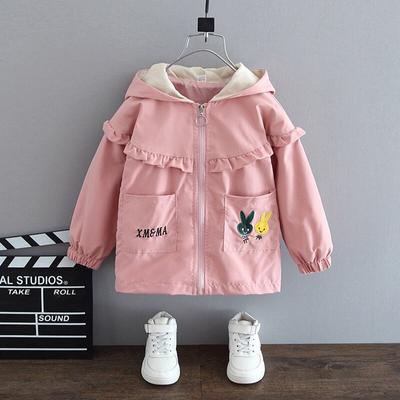 Spring Summer Autumn Girls Cute Cartoon Rabbit Thin Jacket Baby Kids Children Hooded Coat