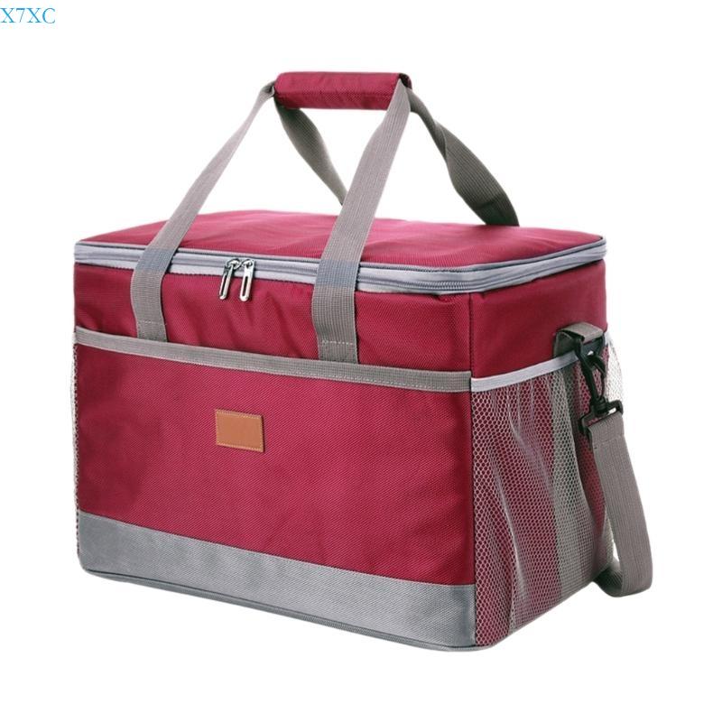

X7XC Cooling Bag 33L Large Capacity Leakproof Beach Camping Portable Insulated Bag кларет