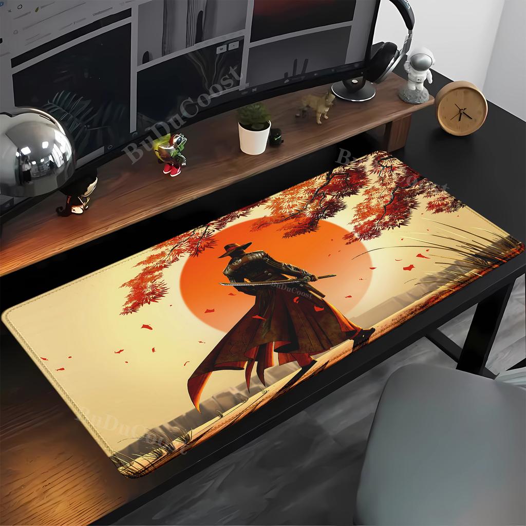 Japan Samurai Warrior Teclado Mouse Pad Gamer Computer Offices Accessories Keyboard Table Mousepad Company Gaming Laptop Deskmat