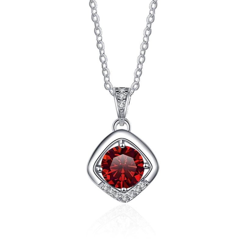 Bague Ringen 1ct VVS D Colored Moissanite Diamond Necklace For Women Silver 925 Jewelry Female Simple Temperament Clavicle Chain