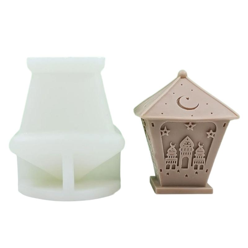 Ramadans Resins Molds 3D Castle Silicone Moulds Handmade Candle Molds DIY Castings Molds for Eid Home Decorations