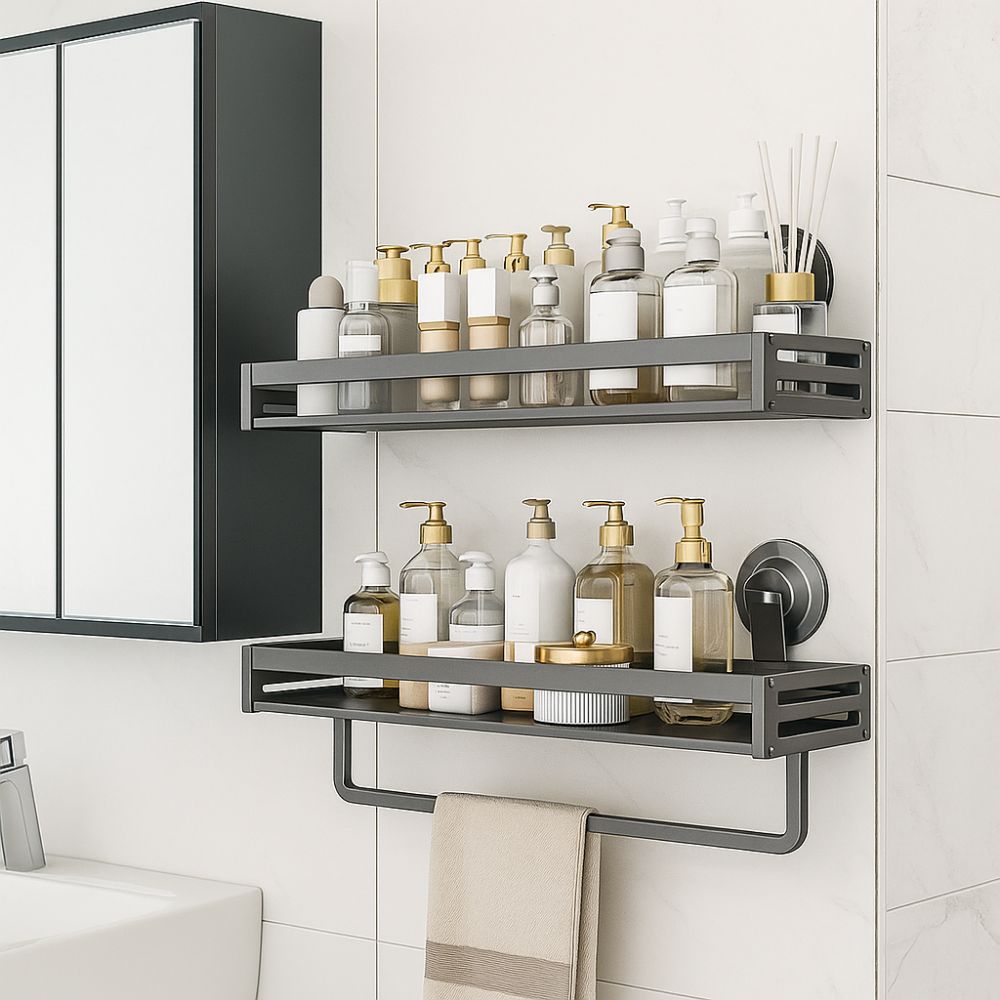 Wall Mounted Wall Shower Shampoo Rack Punch Free Seasoning Rack Wall Hanging Storage Rack Kitchen