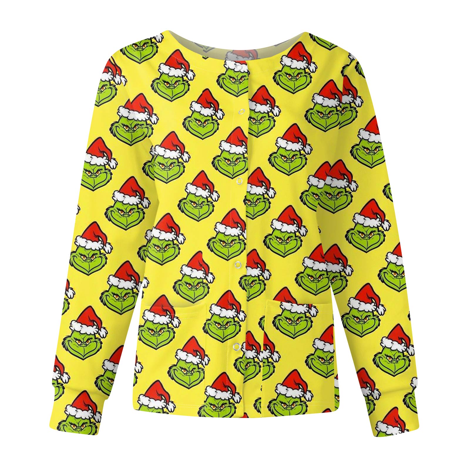 

Женская повседневная модная куртка с длинными рукавами и на одной пуговице с рождественским принтом L