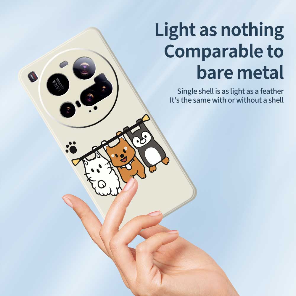 For Xiaomi 15 Ultra Case Three Animal Dolls Pattern Printing Straight Edge TPU Phone Back Cover