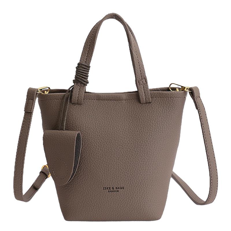 

Korean Niche Casual Women s Shoulder Bag New Fashion Trend Bucket Simple Crossbody Hand-held Mother Child сірий