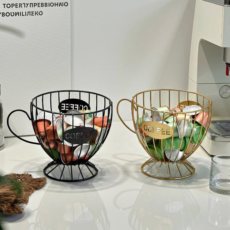 Metal Coffee Capsule Holder Large Capacity Cup Coffee Pod Organizer For Coffee Shop Bar Display Kitchen Storage Accessories