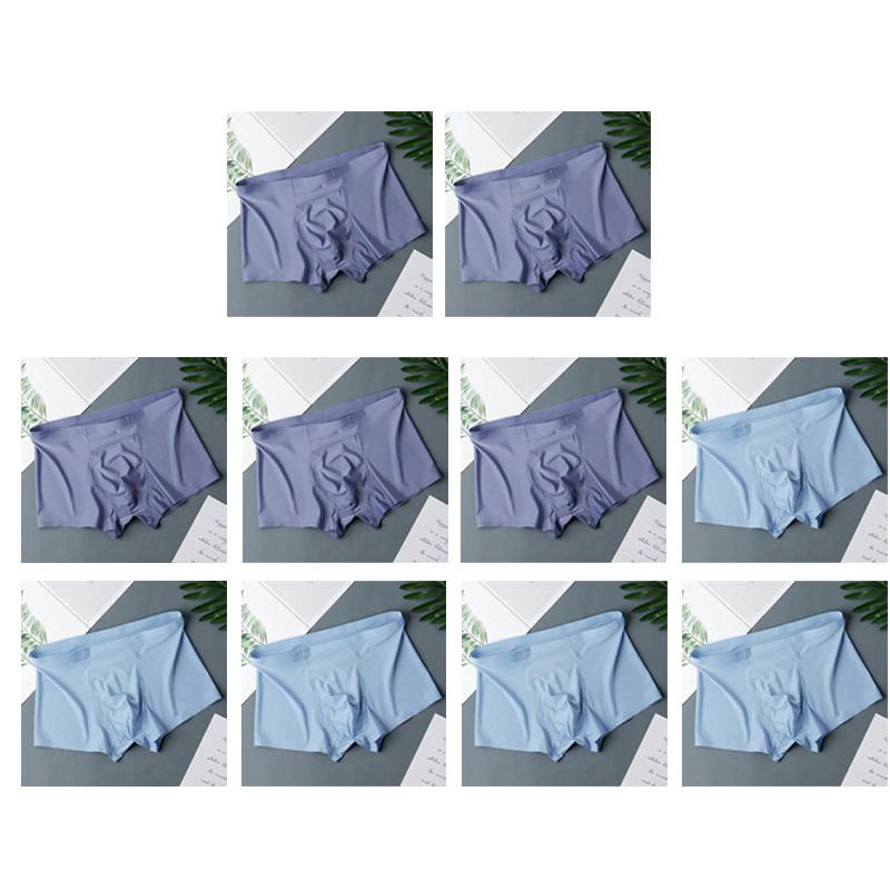 Men's Ice Silk Sexy Seamless Boxer Shorts Underwear Fashion Underpants Male Comfortable Ultra-thin Breathable Panties