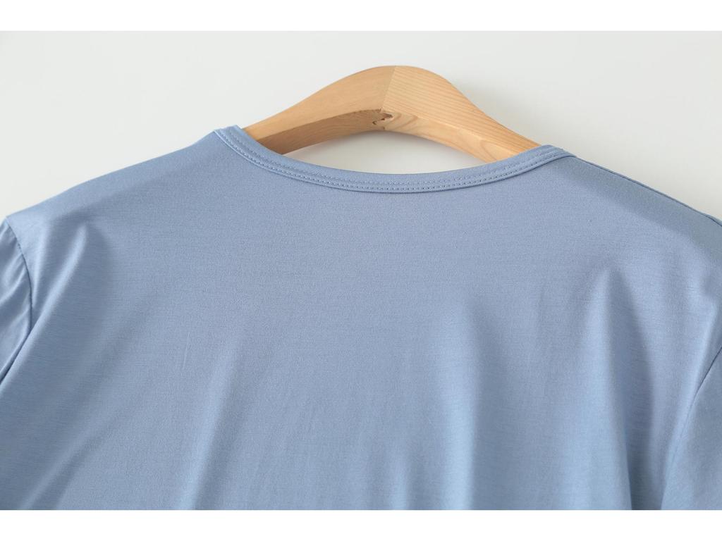 Men's Casual Modal Pajamas - Short-Sleeve, Loose Fit, Round Neck, Plus Size, Lightweight Summer Homewear Top