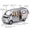 1:24 Alloy Diecast WuLing RongGuang Van Toy Miniature Car Models Rubber Tires Doors Opened Pull Back Vehicle Boys Birthday Gifts