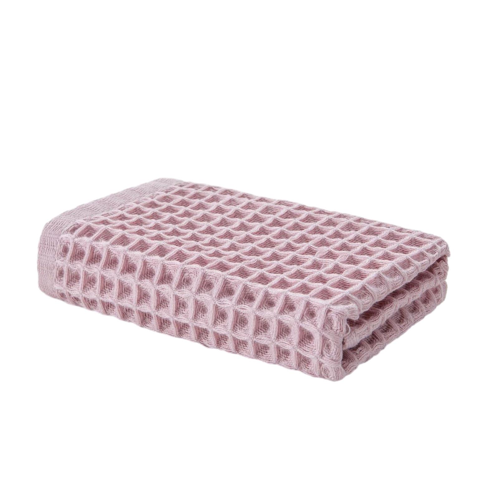 Pure-Color Cotton Waffles Towel Lightweight Breathable Fade Resistant Lint Free Lint Free Absorb Water Towel