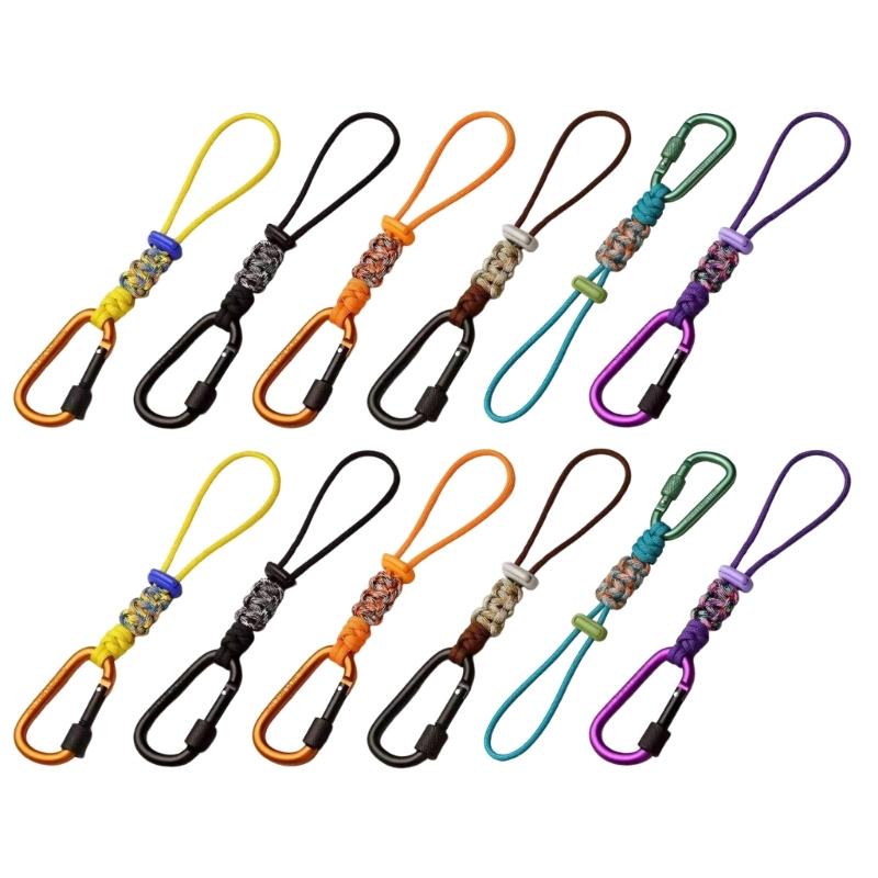 23 cm Utility Cord with Metal Hook, Outdoor Bottle Carry Set 2 Pack, for Camp Trail Bag Travel and Daily Gear Use
