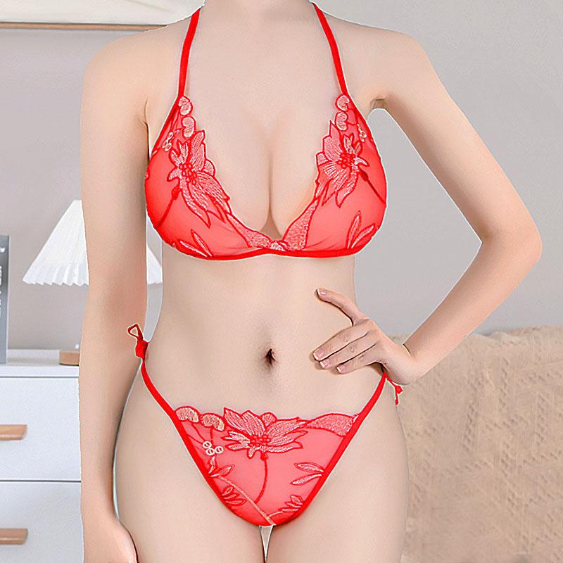 Sexy Lace Underwear Women Transparent Lingerie Bra Panty Set Erotic Stockings Couple Gift Fancy Outfits New
