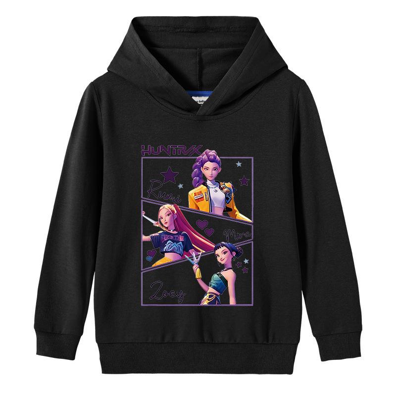 Kid's Loose Casual Pullover Hoodie KPop Demon Hunter Street Fashion Printed Top