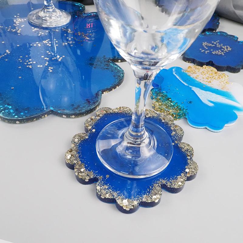 DIY Flower Shape Coaster Silicone Mold for Epoxy Resin DIY Handmade Craft Fruit Dish Molds Clay Plaster Casting Mould Home Decor