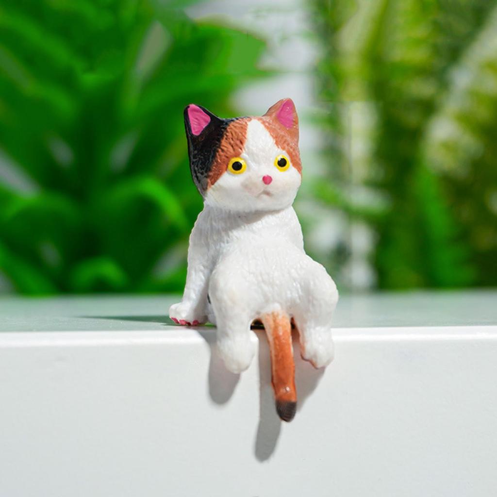 Mini Cat Figurines Adorable Compact PVC Cat Model Dashboard Figures for Car for Trailer RV Truck Automotive Sedan Pickup Bedroom