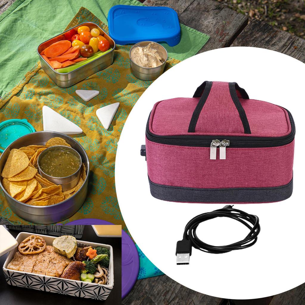 Food Warmer Thermal Bag Meals Reheating with Zipper Lunch Box for Picnic Working Camping