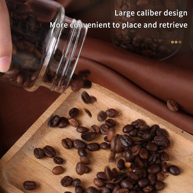 Mini Wood Lid Coffee Beans Storage Container Tube Kitchen Sealed Can Tea Spice Jars Single Dose Espresso Accessory Coffeware