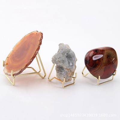 Creative Alloy Crystals Agate Hexagon Photography Props Mineral Sphere Base Rack Display Stand Holder Base
