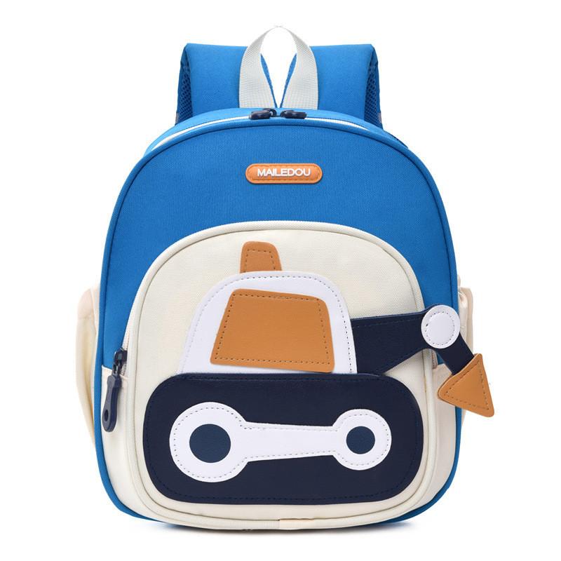 Adorable Outdoor Nylon Toddler Backpack Light Blue Casual Cartoon Design