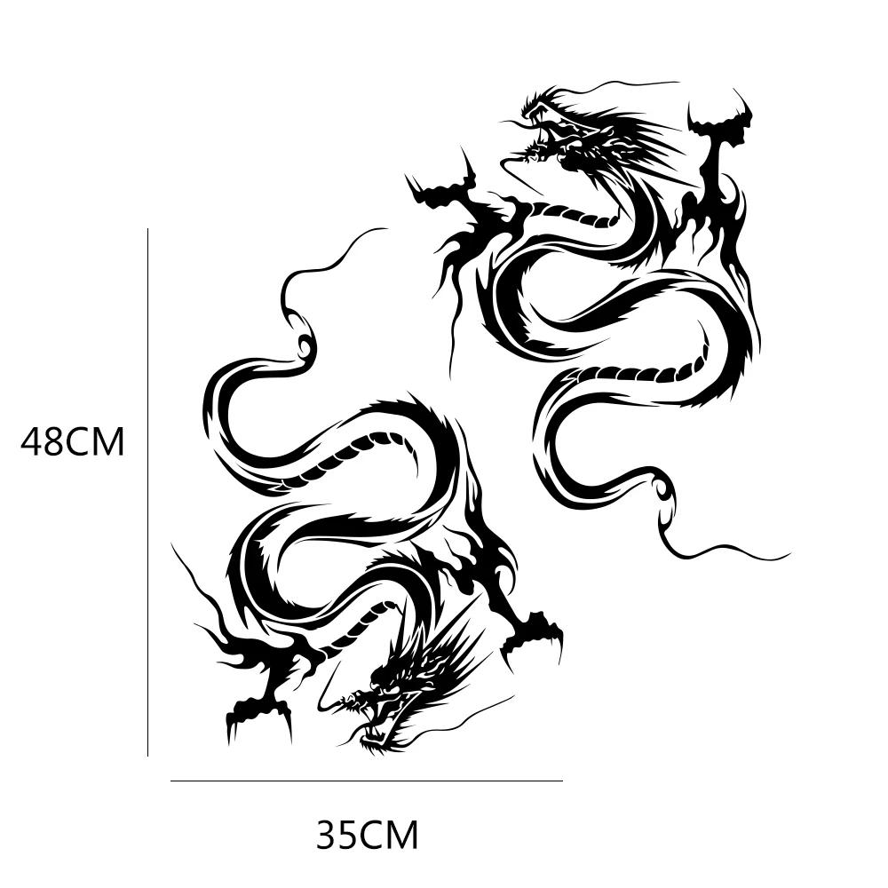 Universal 2PCS Car Door Side Dragon Graphics Vinyl Film Stickers DIY Styling PVC Decals Decoration Auto Body Tuning Accessories